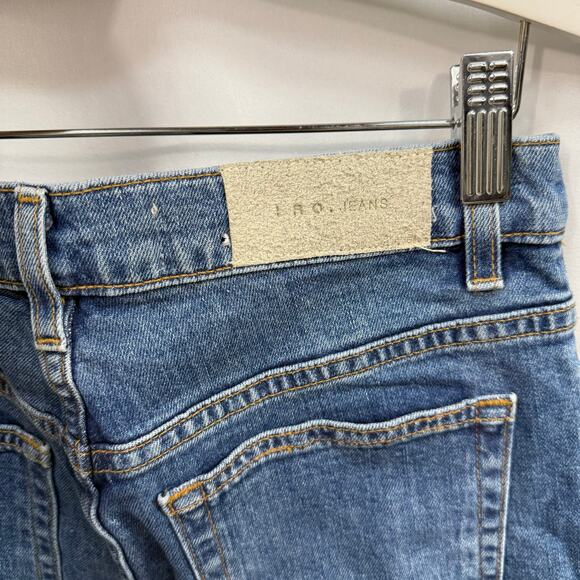 IRO Jeans Straight Leg Button Fly Mid Rise Fringe Denim Jeans 26 - Picture 4 of 7